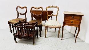 MAHOGANY GATELEG OCCASIONAL TABLE, MAHOGANY TWO DRAWER STAND,