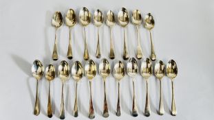 19 VARIOUS SILVER TEA AND COFFEE SPOONS VARIOUS DATES AND MAKERS.