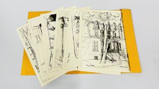 A FOLIO CONTAINING SIX PRINTED SKETCHES OF VICTORIAN MONTREAL BY KATHLEEN EARLE.