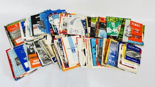 A BOX OF ASSORTED FOOTBALL PROGRAMMES TO INCLUDE VINTAGE EXAMPLES.