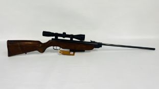 WEIRAUCH HW35 .22 AIR RIFLE WITH A BISLEY 4 X 40 SCOPE - SOLD AS SEEN (NO POSTAGE OR PACKING).