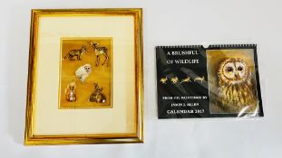 AN ORIGINAL OIL ON BOARD OF PICTURE DESIGNED FOR 2017 CALENDAR AND ORIGINAL CALENDAR