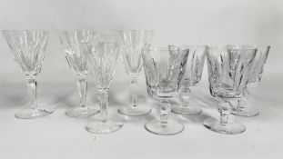 A SET OF 3 CRYSTAL WINE GLASSES IN THE 