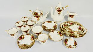 A QUANTITY OF ROYAL ALBERT OLD COUNTRY ROSES TEA WARE APPROX 26 PIECES (COFFEE POT,