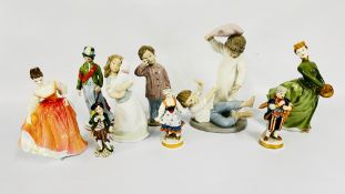 QUANTITY OF GOOD QUALITY COLLECTABLES INCLUDING NAO, ROYAL DOULTON AND CONTINENTAL FIGURES.