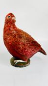 A HAND PAINTED PLASTER GROUSE STUDY