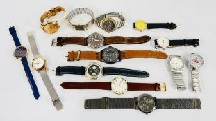 A GROUP OF 14 ASSORTED WRIST WATCHES TO INCLUDE DESIGNER EXAMPLES MARKED SEKONDA, RADLEY,