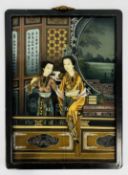 VINTAGE FRAMED JAPANESE PRINT BEHIND GLASS 60CM X 44CM.