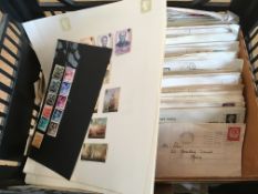 STAMPS: PLASTIC CRATE GB STAMPS AND COVERS, STOCK CARD OF USED QV JUBILEE AND EDWARDS,