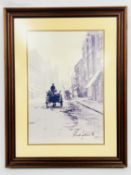 LIMITED EDITION ROLF HARRIS STREET SCENE PRINT, SIGNED BY ARTIST # 32/50 61 X 40.5CM.
