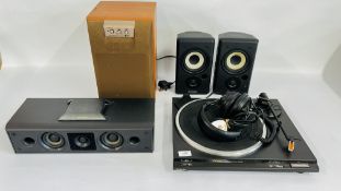 TECHNICS TURNTABLE, YAMAHA SUBWOOFER SYSTEM, A TECHNICS SPEAKER SYSTEM,
