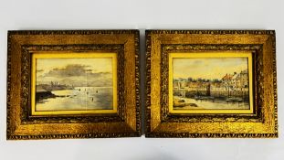 A PAIR OF LATE VICTORIAN GILT FRAMED WATERCOLOURS W 42 X H 34CM.