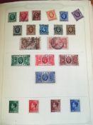STAMPS: BOX WITH OLD-TIME COLLECTIONS IN SIX VOLUMES, ON LEAVES, OLD CLUB-BOOKS ETC.