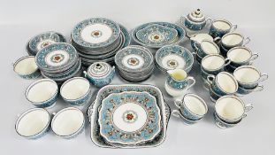 A QUANTITY OF WEDGEWOOD FLORENTINE PATTERN TEA AND DINNERWARE - APPROX 88 PIECES (SAUCER A/F).