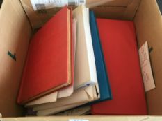 STAMPS: BOX WITH ALL WORLD IN SEVEN VOLUMES AND LOOSE, STOCKBOOK OF SWITZERLAND,