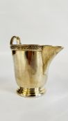 A VINTAGE SOLID SILVER JUG, SHEFFIELD 1937, MAKER EMIL VINER H 10CM.
