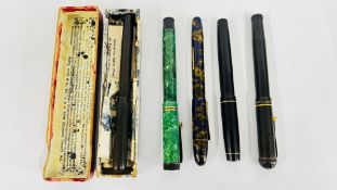 A GROUP OF 5 ASSORTED VINTAGE FOUNTAIN PENS TO INCLUDE A NATIONAL SECURITY & WYVERN NO.