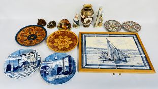 A GROUP OF SUNDRY CHINA TO INCLUDE TWO LLADRO FIGURES,