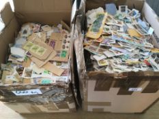 STAMPS: TWO BOXES, ONE WITH AUSTRALIA, NEW ZEALAND, CANADA, IRELAND, THE OTHER GB KILOWARE,