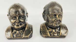 2 X (R) METAL CHURCHILL BUST.