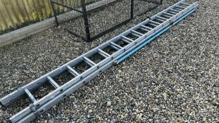 YOUNGMAN DIY 4M DOUBLE EXTENSION LADDER WITH SAFETY LINE.
