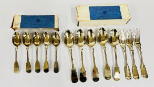 FIVE BENARES SILVER TEASPOONS,
