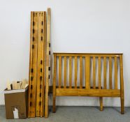 A MODERN 4FT SOLID LIGHT OAK BEDSTEAD WITH ORTHO CLASSIC 1200 POCKET SPRUNG MATTRESS.