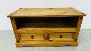MEXICAN PINE CORONA TV / MEDIA STAND W 95CM WITH LOWER DRAWERS.