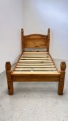 MEXICAN PINE CORONA SINGLE BED FRAME.