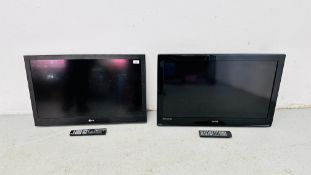 AN LG 32 INCH TV MODEL: 32LV355T-ZC + TECHNICA 32 INCH TV WITH WALL BRACKET - SOLD AS SEEN.