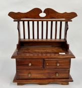 A HARDWOOD 4 DRAWER APPRENTICE STATIONARY CABINET, W 40 X D 19.5 X H 51CM.