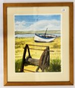 AN ORIGINAL FRAMED AND MOUNTED WATERCOLOUR 