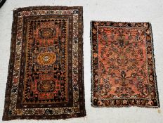 A C20th PERSIAN RUG, 145CM LONG X 105CM WIDTH,