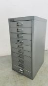 A BISLEY STEEL TEN DRAWER FILING CHEST.