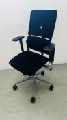 A STEEL CASE ADJUSTABLE OFFICE CHAIR.
