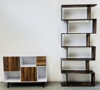 A DESIGNER MODULAR DESIGN OPEN SHELF UNIT,