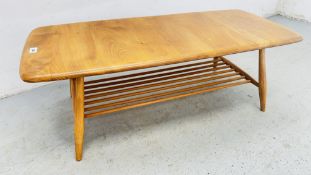 ERCOL RECTANGULAR COFFEE TABLE WITH LOWER TIER.