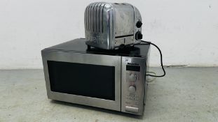 MIELE STAINLESS STEEL FACED MICROWAVE OVEN PLUS DUALIT 2 SLICE TOASTER - SOLD AS SEEN.
