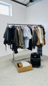 AN EXTENSIVE COLLECTION OF GOOD QUALITY GENT'S CLOTHING TO INCLUDE TAN LEATHER BOMBER STYLE JACKET,