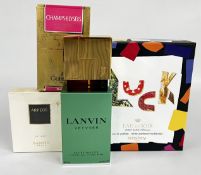 5 X PART USED FRAGRANCES TO INCLUDE EAU DU SOIR EDP SISLEY PARIS, CHAMPS-ELYSEES, LANVIN VETYVER,