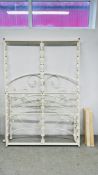 A MODERN CREAM FINISH METALCRAFT DOUBLE BEDSTEAD.