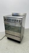 SMEG STAINLESS STEEL SLOT IN ELECTRIC COOKER WITH CERAMIC HOB - SOLD AS SEEN.