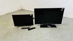 2 X SONY BRAVIA TELEVISIONS 32 INCH AND 22 INCH BOTH WITH REMOTES - SOLD AS SEEN.