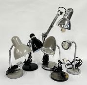 A GROUP OF 6 MODERN ADJUSTABLE TABLE / DESK LAMPS - SOLD AS SEEN.