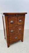 'THE RECLAIMED SERIES' A RUSTIC 5 DRAWER CHEST W 15CM, D 40CM, H 76CM.