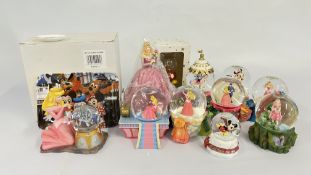 5 X MICKEY MOUSE DISNEY SNOW GLOBES TO INCLUDE MICKEY AND MINNIE (2 BOXED) PLUS A DISNEYLAND PARIS
