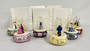 6 X ARDLEIGH ELLIOT DISNEY 'HAPPILY EVER AFTER' MUSIC BOX COLLECTION TO INCLUDE BEAUTY AND THE