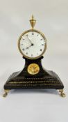 A GEORGIAN STYLE MANTEL CLOCK WITH VERGE POCKET WATCH MOVEMENT H 20CM.