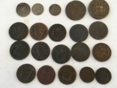 COINS: TUB OF EARLY IRELAND COINS INCLUDING BANK TOKENS, 10 PENCE 1813, FIVE PENCE 1805, 1806,