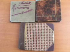 EPHEMERA: THREE AUTOGRAPH ALBUMS WITH A COLLECTION FOOTBALLERS SIGNATURES,